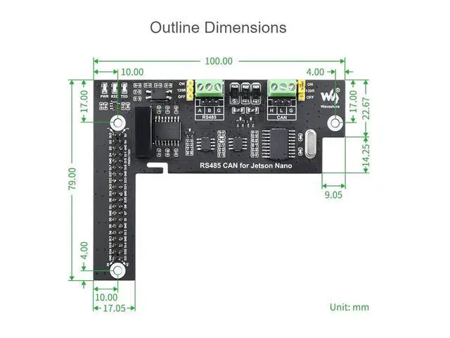 Alt view image 7 of 7 - RS485 CAN Expansion Board for Jetson Nano, Onboard CAN Controller MCP2515 and RS485 Transceiver SP3485, Digital Isolation Circuit Design, Built-in Protection Circuit, Safer Communication