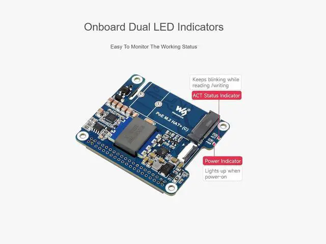 Alt view image 6 of 7 - PCIe to M.2 with PoE Ethernet Power Supply HAT for Raspberry Pi 5, Support NVMe Protocol M.2 Solid State Drive in 2230/2242 Size, IEEE 802.3af/at PoE Network Standard, 5V 5A Power Output