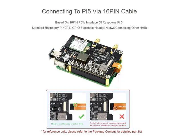 Alt view image 5 of 7 - PCIe to M.2 E Key with PoE HAT Expansion Board for Raspberry Pi 5, Support Various 2230 Size NGFF (M.2 E Key) Wireless NIC, Support Power Over Ethernet, IEEE 802.3af/at PoE Network Standard