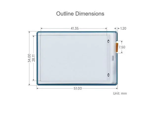 Alt view image 7 of 7 - 1.9inch E-Paper Module 91 Segments E-Ink Display for Raspberry Pi/Arduino/STM32, Black/White Display Color, I2C Bus, Support Partial Refresh, 3.3V/5V