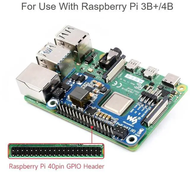 Alt view image 3 of 7 - Power Over Ethernet POE HAT for Raspberry Pi 4B/3B+, IEEE 802.3af-Compliant, Mini POE HAT Supporting Cooling Fan, Compatible with The Raspberry Pi Official Case