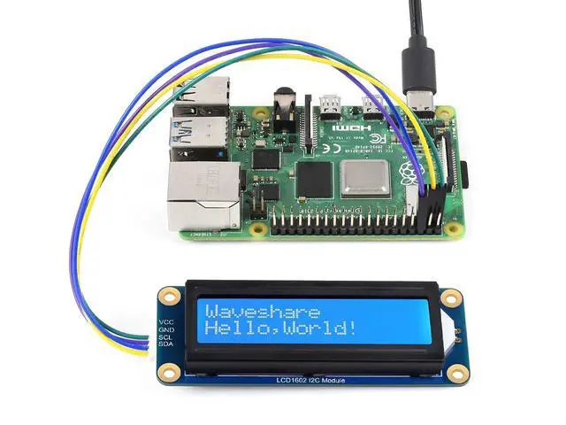Alt view image 6 of 7 - 1602 LCD I2C Display Module, White Color with Blue Background 16x2 Characters LCD für Raspberry Pi/Raspberry Pi Pico/Jetson Nano/ESP32/Arduino, 3.3V/5V Compatible