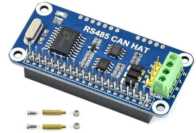 Main image of RS485 CAN HAT for Raspberry Pi 4 3/2/1 Model B B+ A+, Onboard CAN Controller MCP2515 via SPI Interface, Transceiver SN65HVD230 and SP3485, Allow Long-Distance Communication via RS485/CAN Function