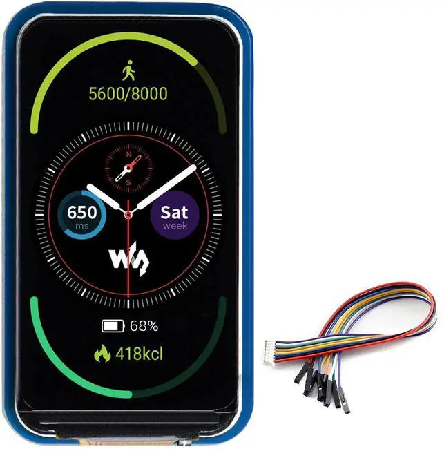 Main image of 1.47inch LCD Display Module for Raspberry Pi, Arduino, STM32, 172x320 Pixels, IPS Screen, 262K RGB Colors, Rounded Corners, 4-Wire SPI Interface, 3.3V / 5V