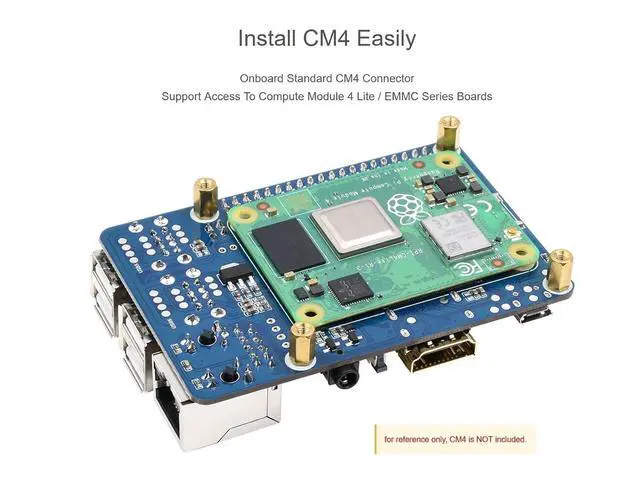 Alt view image 4 of 7 - Compute Module 4 to Raspberry Pi 3 Model B/B+ Adapter, Alternative Solution for Raspberry Pi 3 Model B/B+, Support Access to CM4 Lite/eMMC Series Boards
