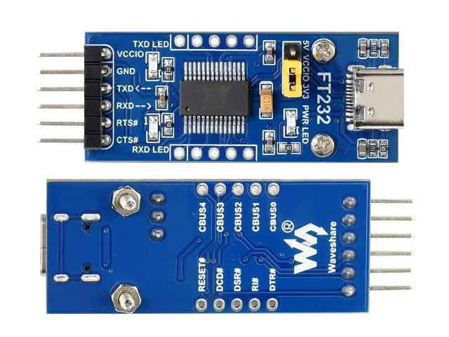 Alt view image 2 of 7 - FT232RL USB to TTL Adapter Board (Type C) 3.3V/5V USB to UART/TTL Serial Converter Module Supports Mac OS, Windows 7/8/8.1/10/11, Android, Linux, Wince