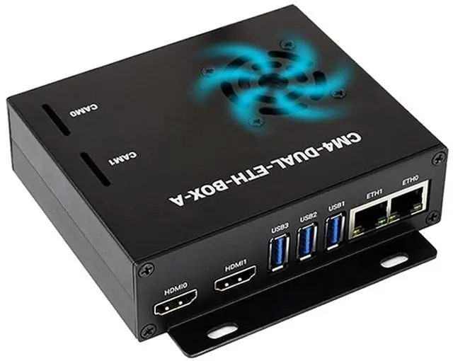 Main image of Dual Gigabit Ethernet Mini-Computer Based on Raspberry Pi Compute Module 4 (NOT Included), CM4 Dual ETH Base Inside, Metal Case, with Cooling Fan, Fast and Easy to Build a CM4 Mini PC