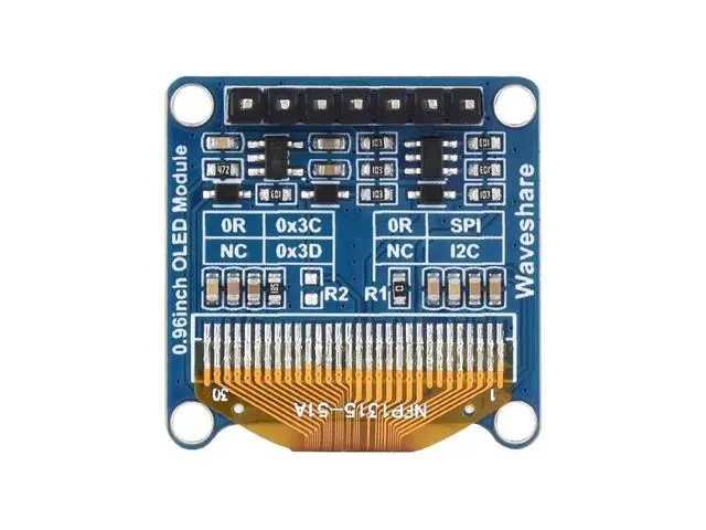 Alt view image 2 of 7 - 0.96inch OLED Display Module for Raspberry Pi/Arduino/STM32, 128×64 Pixels Screen, Upper Yellow & Lower Blue Display Color, 4-Wire SPI / I2C Communication Interfaces, 3.3V / 5V