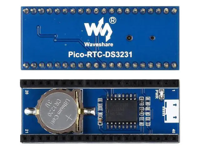 Alt view image 3 of 7 - Precision RTC Module for Raspberry Pi Pico Mini Board, Incorporates High Precision Real-Time Clock Chip DS3231, Uses I2C Bus for Communication, with Female Pin Header Stackable Design