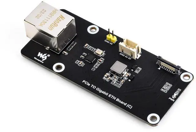 Main image of PCIe to Gigabit ETH Board for Raspberry Pi 5, PCIe Adapter Support Raspberry Pi OS, Support Power Supply via PCIe Cable, Driver-Free, Plug and Play