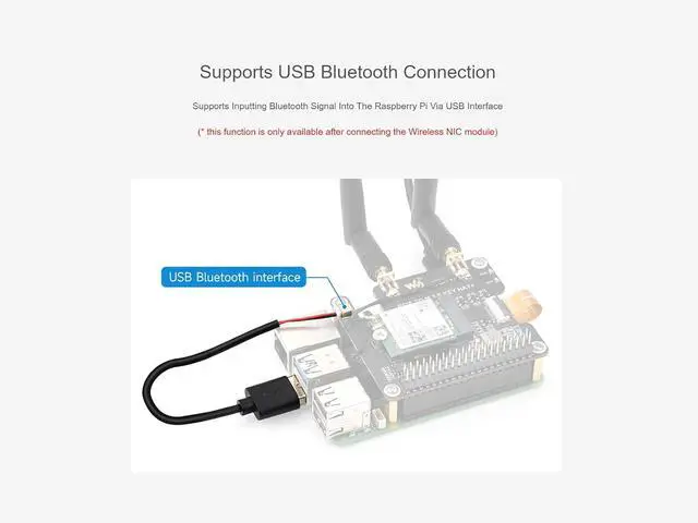 Alt view image 6 of 7 - PCIe to M.2 E KEY HAT for Raspberry Pi 5, Compatible with Various 2230 Size NGFF (M.2 E Key) Wireless NICs, Support PCI-E×1 Gen2 or Gen3 Mode, Support USB Bluetooth Connection, HAT+ Standard