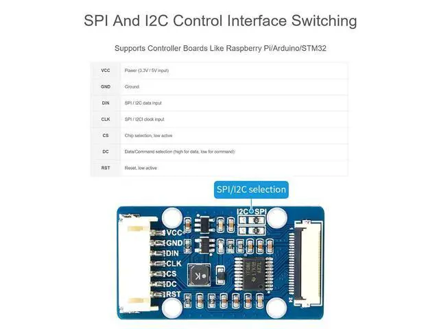 Alt view image 5 of 7 - 1.51inch OLED Transparent Module Light Blue Color Display 128×64 Pixels, Embedded Independent Driver Chip, SPI/I2C Interfaces, Support Controller Boards Like Raspberry Pi/Arduino/STM32