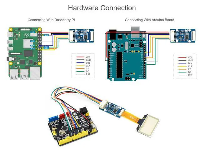 Alt view image 6 of 7 - 1.51inch OLED Transparent Module Light Blue Color Display 128×64 Pixels, Embedded Independent Driver Chip, SPI/I2C Interfaces, Support Controller Boards Like Raspberry Pi/Arduino/STM32