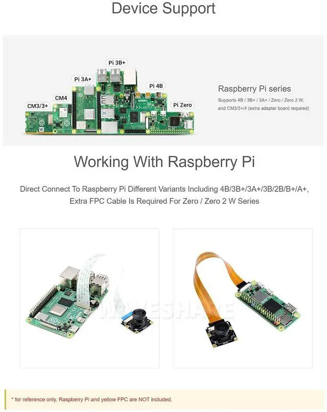 Alt view image 4 of 7 - OV9281-160 Mono Camera for Raspberry Pi 4B/3B+/3A+/3B/2B/B+/A+, 160°FOV, 1MP, F2.35 Aperture, 3.15mm Focal Length, Manual Focus, Global Shutter, More Clear Imaging