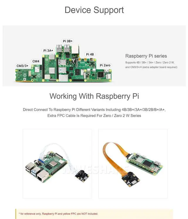Alt view image 4 of 7 - OV9281-120 Mono Camera for Raspberry Pi 4B/3B+/3A+/3B/2B/B+/A+, 120°FOV, 1MP, F2.5 Aperture, 3.15mm Focal Length, Fixed Focus, Global Shutter, More Clear Imaging