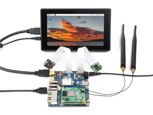 Alt view image 6 of 7 - WIFI6 Dual Ethernet Base Board for Compute Module 4, Compatible with WiFi AX210 & AX200 Module,Onboard Gigabit Ethernet RJ45 Connector x1, 100M Ethernet RJ45 Connector x 1,CSI-2 Camera Port x2,etc