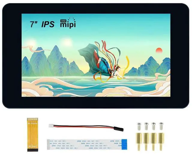 Main image of 7inch Touch Screen Display DSI Interface IPS LCD Screen, 800×480 Resolution, up to 5-Point Capacitive Touch, Support Raspberry Pi 4B/3B+/3A+/3B/2B/B+/A+