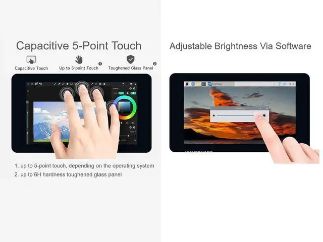 Alt view image 6 of 7 - 7inch Touch Screen Display DSI Interface IPS LCD Screen, 800×480 Resolution, up to 5-Point Capacitive Touch, Support Raspberry Pi 4B/3B+/3A+/3B/2B/B+/A+