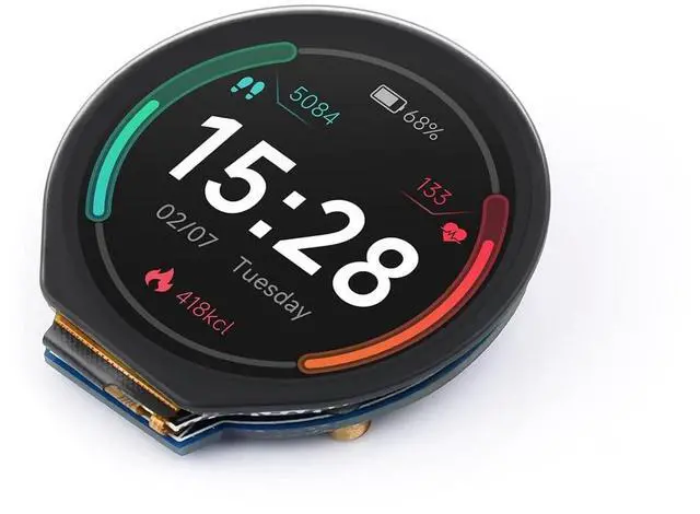 Main image of 1.28inch Touch LCD Display Module, 240×240 Resolution Round LCD IPS Screen, 65K Colors Display, 4-Wire SPI and I2C Communication, Support Raspberry Pi/Raspberry Pi Pico/Arduino/STM32