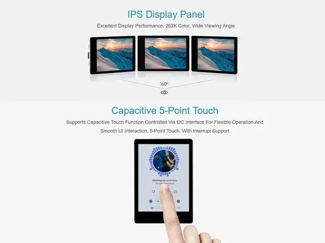 Alt view image 3 of 7 - RP2350 2.8inch Touch Display Dev Board, RP2350 MCU Board with 2.8inch LCD, 240×320 Pixels, 5-Point Capacitive Touch IPS SPI Display, Dual-core&Dual-Architecture, Multiple Interfaces