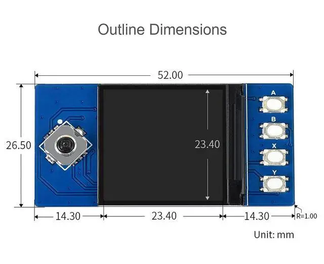 Alt view image 7 of 7 - for Raspberry Pi Pico 1.3 inch LCD Display, 240x240 IPS Screen Display, 65K RGB Colors, Embedded ST7789 Driver Chip, Using SPI Bus, Compatible with Raspberry Pi Pico Header