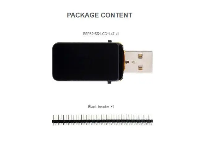 Alt view image 7 of 7 - ESP32-S3 Development Board with 1.47inch LCD Screen 172×320 262K Color Display, Support 2.4GHz WiFi & Bluetooth 5, Dual-core Processor up to 240MHz Frequency, Built-in RGB LED