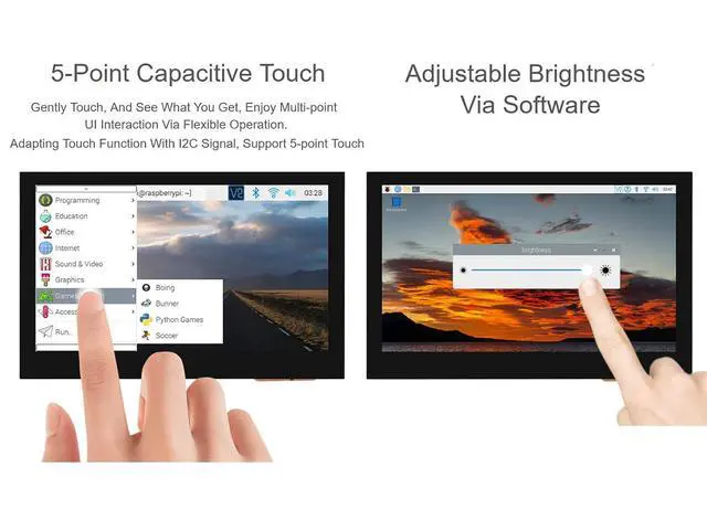 Alt view image 6 of 7 - 4.3inch DSI Touch Display for Raspberry Pi 4B/3B+/3A+/3B/2B/B+/A+, Thin & Light Touch Screen 800×480 Resolution IPS Display, Support 5-Point Capacitive Touch
