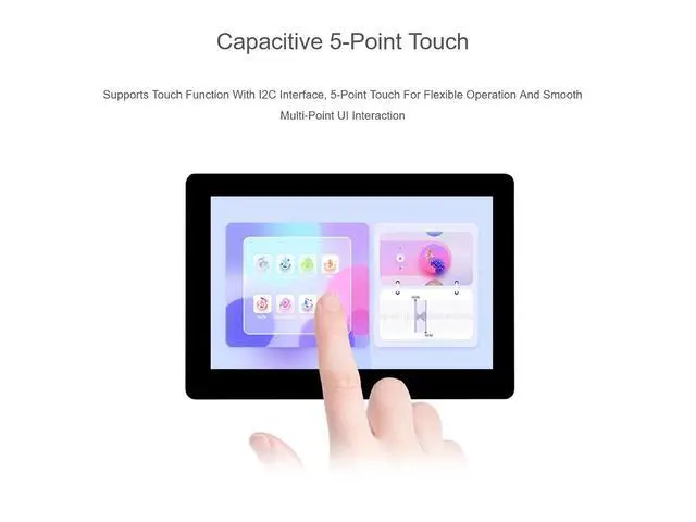 Alt view image 4 of 7 - ESP32-S3 Microcontroller Dev Board onboard 5inch Capacitive Touch Screen, 1024x600 RGB LCD 5-Point Touch Display, Dual-Core Processor up to 240MHz Frequency, Support Wi-Fi & Bluetooth