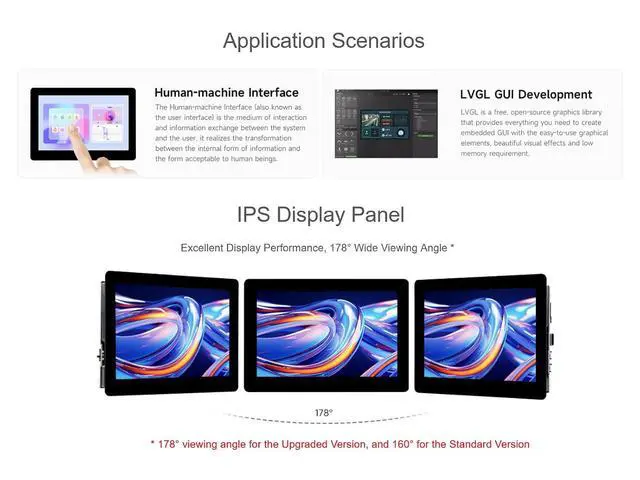 Alt view image 3 of 7 - ESP32-S3 Microcontroller Dev Board onboard 5inch Capacitive Touch Screen, 1024x600 RGB LCD 5-Point Touch Display, Dual-Core Processor up to 240MHz Frequency, Support Wi-Fi & Bluetooth