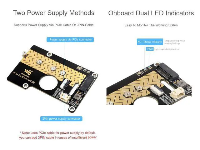 Alt view image 6 of 7 - PCIe to M.2 Adapter Card for Raspberry Pi 5, Compatible with NVMe Protocol M.2 SSD of 2280/2260/2242/2230 Size, Support PCI-E×1 Gen2/3 Mode, 8Gbps Data Rate, High-Speed Reading/Writing