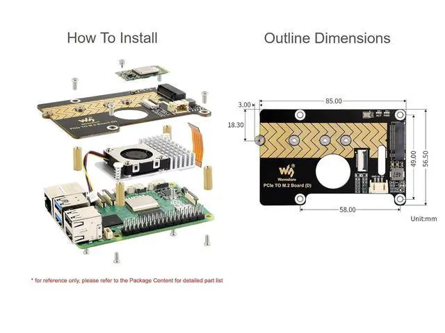 Alt view image 7 of 7 - PCIe to M.2 Adapter Card for Raspberry Pi 5, Compatible with NVMe Protocol M.2 SSD of 2280/2260/2242/2230 Size, Support PCI-E×1 Gen2/3 Mode, 8Gbps Data Rate, High-Speed Reading/Writing