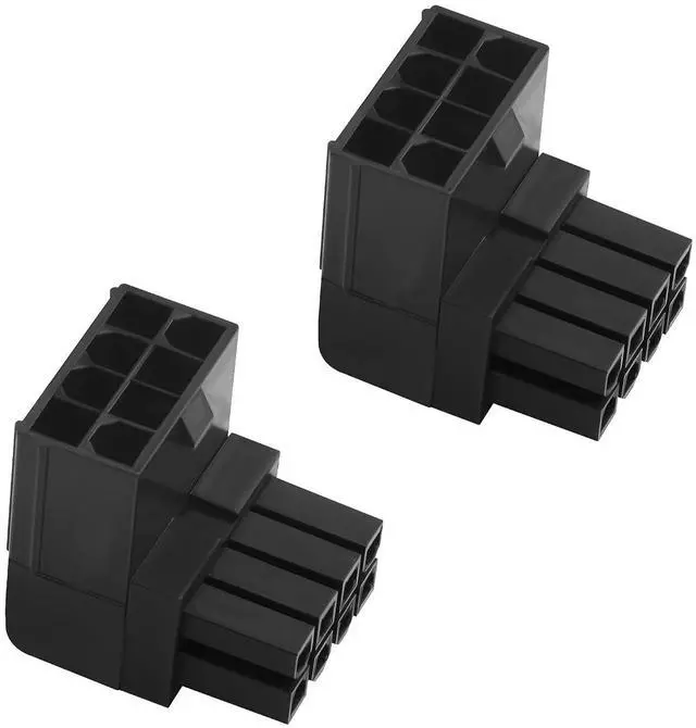 Main image of ATX 8-pin Female to 8-pin Male 90-Degree Angle Type B Connector, Desktop PC Motherboard CPU Power Interface (Internal Clip Moulded Design) Adapter, Outward Conversion(Pack of 2) (2.0 B)