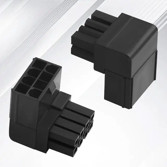 Alt view image 2 of 7 - ATX 8-pin Female to 8-pin Male 90-Degree Angle Type B Connector, Desktop PC Motherboard CPU Power Interface (Internal Clip Moulded Design) Adapter, Outward Conversion(Pack of 2) (2.0 B)