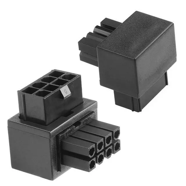 Alt view image 2 of 5 - ATX 8-pin Female to 8-pin Male 90-Degree Angle Connector Type B, Desktop Computer Motherboard CPU Supply Interface (External Buckle) Adapter, Outward Conversion(Pack of 2) (1.0 B)