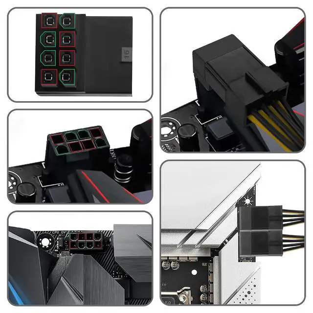 Alt view image 4 of 7 - ATX 8-pin Female to 8-pin Male 90-Degree Angle Type B Connector, Desktop PC Motherboard CPU Power Interface (Internal Clip Moulded Design) Adapter, Outward Conversion(Pack of 2) (2.0 B)