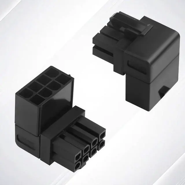 Alt view image 2 of 7 - ATX 8-pin Female to 8-pin Male 90-Degree Angle Type A Connector, Desktop PC Motherboard CPU Power Interface (Internal Clip Moulded Design) Adapter, Outward Conversion(Pack of 2) (2.0 A)