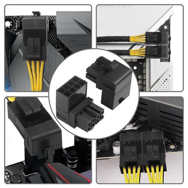Alt view image 6 of 7 - ATX 8-pin Female to 8-pin Male 90-Degree Angle Type A Connector, Desktop PC Motherboard CPU Power Interface (Internal Clip Moulded Design) Adapter, Outward Conversion(Pack of 2) (2.0 A)