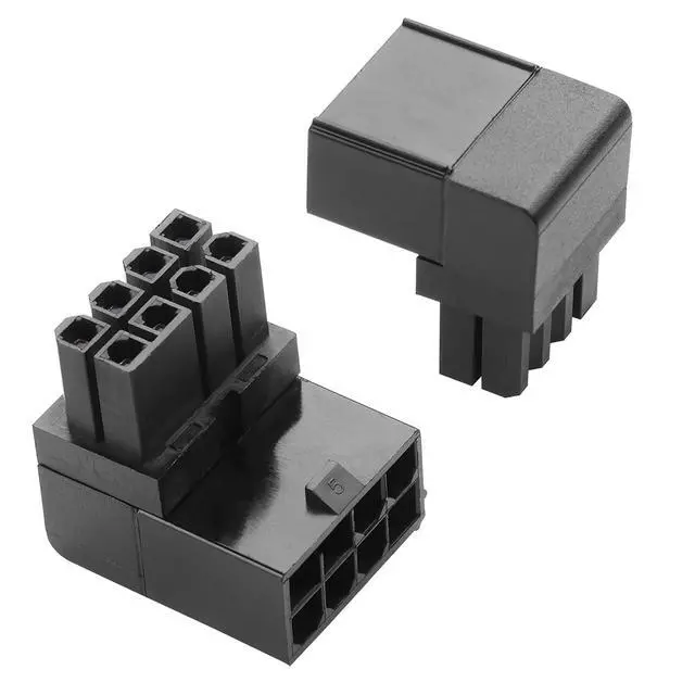 Alt view image 2 of 5 - ATX 8-pin Female to 8-pin Male 90-Degree Angle Connector Type B, Desktop PC GPU Card Power Supply Connector converts to Downward Orientation (Pack of 2)