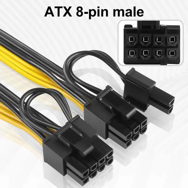 Alt view image 4 of 7 - 12PIN to PCIe 8Pin (6+2Pin) GPU Adapter Cable, 18AWG Modular PSU Cable Compatible with 12PIN Power Supplies, Dual 8Pin GPU Connector for RTX 30/40/50/RX 7900 Series (50cm/19.68in)