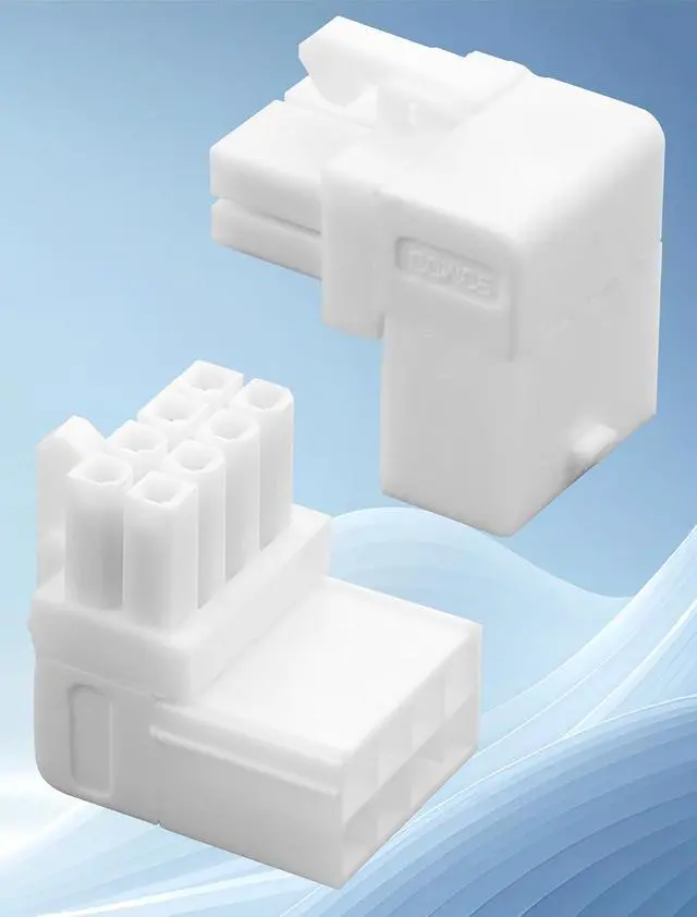 Alt view image 2 of 5 - White ATX 8-pin Female to 8-pin Male 90-Degree Angle Connector Type B, Desktop PC GPU Card Power Supply Connector converts to Downward Orientation (Pack of 2)