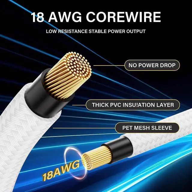 Alt view image 4 of 6 - 2PCS ATX 8PIN Famale to ATX 8PIN(6+2) Male Black Extension Cable Adaptor for PC Build High-End GPU Cable Layout - 30cm/11.8 in. (White;)