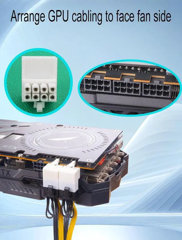 Alt view image 3 of 5 - White ATX 8-pin Female to 8-pin Male 90-Degree Angle Connector Type B, Desktop PC GPU Card Power Supply Connector converts to Downward Orientation (Pack of 2)