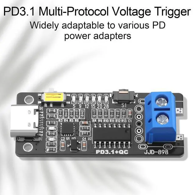 Alt view image 2 of 7 - Type-c PD3.1 QC Adjustable Voltage Trigger Module with Power Off Memory, Manual Auto Dual Mode PD Trigger