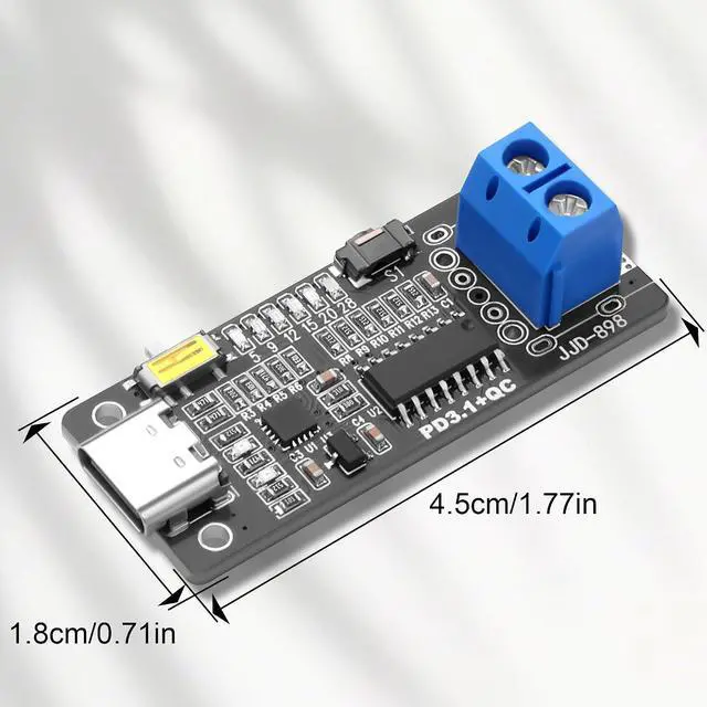 Alt view image 3 of 7 - Type-c PD3.1 QC Adjustable Voltage Trigger Module with Power Off Memory, Manual Auto Dual Mode PD Trigger
