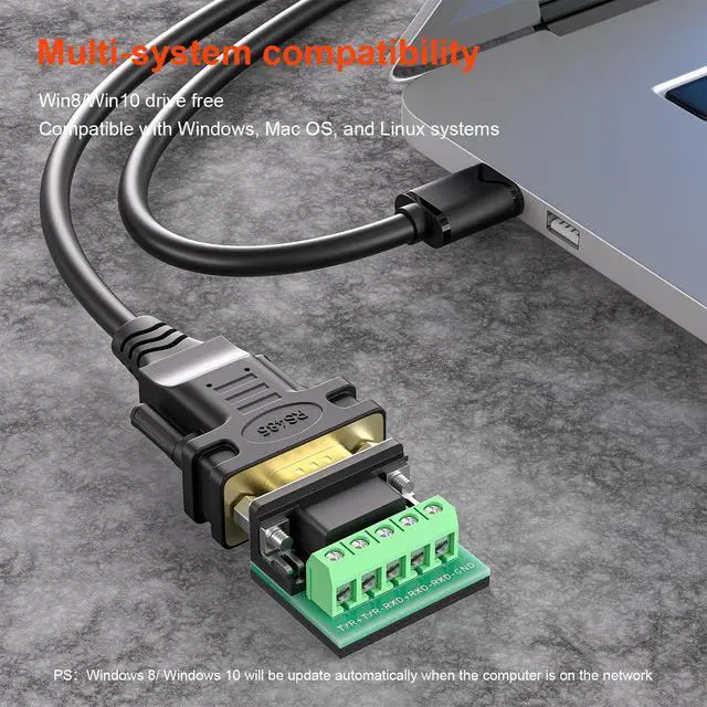 Alt view image 7 of 7 - USB to RS485/RS422 Serial Port Converter Adapter Cable with FTDI Chip Supports Windows 11 10 8 7 XP Mac 6 Feet
