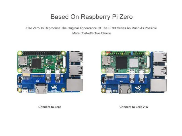 Alt view image 4 of 7 - Pi Zero to Raspberry Pi 3 Model B/B+ Adapter, Onboard 4-CH USB Interface, 100M Ethernet Port and HDMI Port, Alternative for Raspberry Pi 3B/B+, Support Pi Zero and Zero 2W