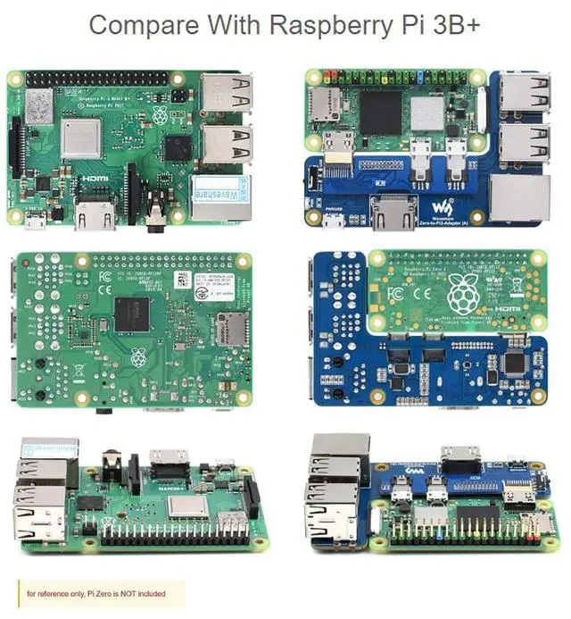 Alt view image 6 of 7 - Pi Zero to Raspberry Pi 3 Model B/B+ Adapter, Onboard 4-CH USB Interface, 100M Ethernet Port and HDMI Port, Alternative for Raspberry Pi 3B/B+, Support Pi Zero and Zero 2W