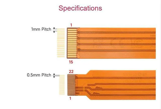 Alt view image 2 of 5 - 5PCS Official Pi DSI Display FPC Flexible Cable Compatible with Raspberry Pi 5, 22Pin to 15Pin, Suitable for RPi 5 Connecting to DSI Display Screen (200mm/20cm/0.65ft Length)