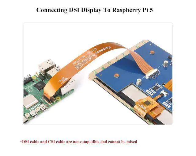 Alt view image 4 of 5 - 5PCS Official Pi DSI Display FPC Flexible Cable Compatible with Raspberry Pi 5, 22Pin to 15Pin, Suitable for RPi 5 Connecting to DSI Display Screen (200mm/20cm/0.65ft Length)