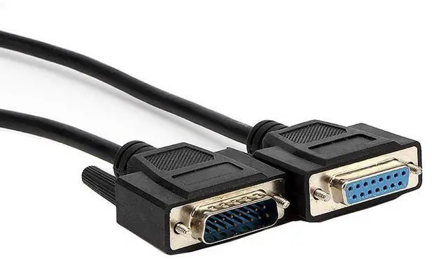 Alt view image 2 of 2 - DB15 Cable Male to Female Parallel Computer Extension Cable (5ft)